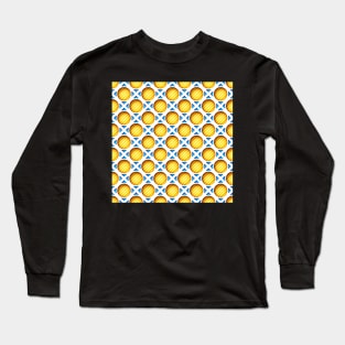 Colorful Yellow 3d Geometric Pattern Long Sleeve T-Shirt